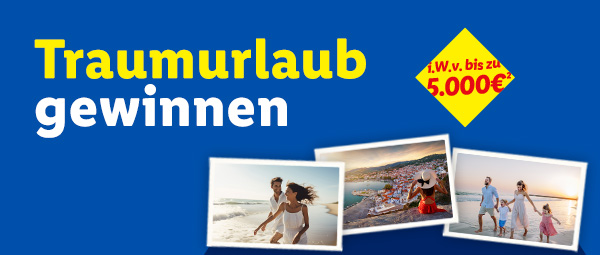 Traumurlaub i.W.v. bis zu 5000 € gewinnen!
