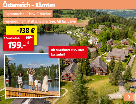 Österreich - Kärnten, 5 Nächte p.P. ab 199€