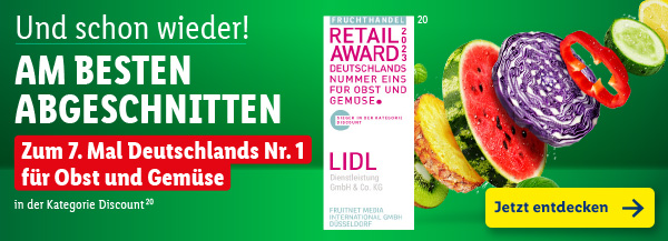 Und schon wieder! Am besten abgeschnitten – Zum 7. Mal Deutschlands Nr. 1 für Obst und Gemüse in der Kategorie Discount