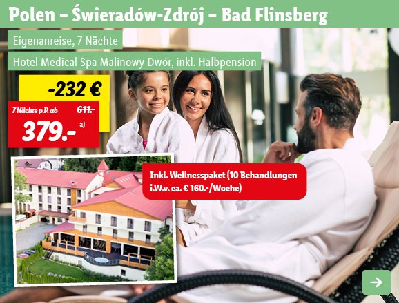 Polen - Świeradów-Zdrój - Bad Flinsberg, 7 Nächte p.P. ab 379€