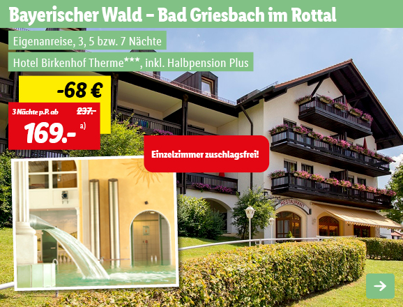 Bayerischer Wald, 3 Nächte p.P. ab 169€
