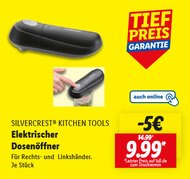 SILVERCREST® KITCHEN TOOLS Dosenöffner elektrisch SDOE 4 A1/SODOE 4 A1