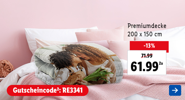 Perfekt zum Einkuscheln: Premium-Decke im Format 200x150 cm.