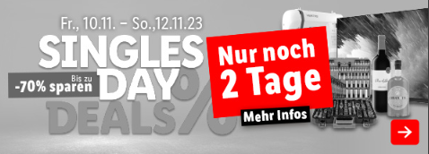 Fr., 10.11.–So., 12.11.23 Singles Day Deals – Bis zu -70% sparen