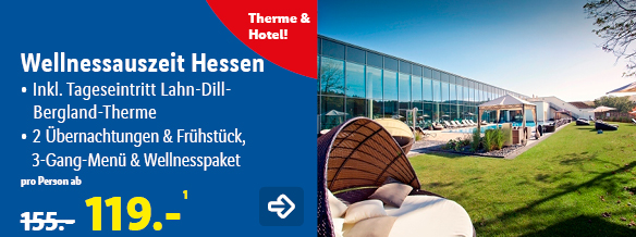Wellnessauszeit Hessen, p.P. ab 119€