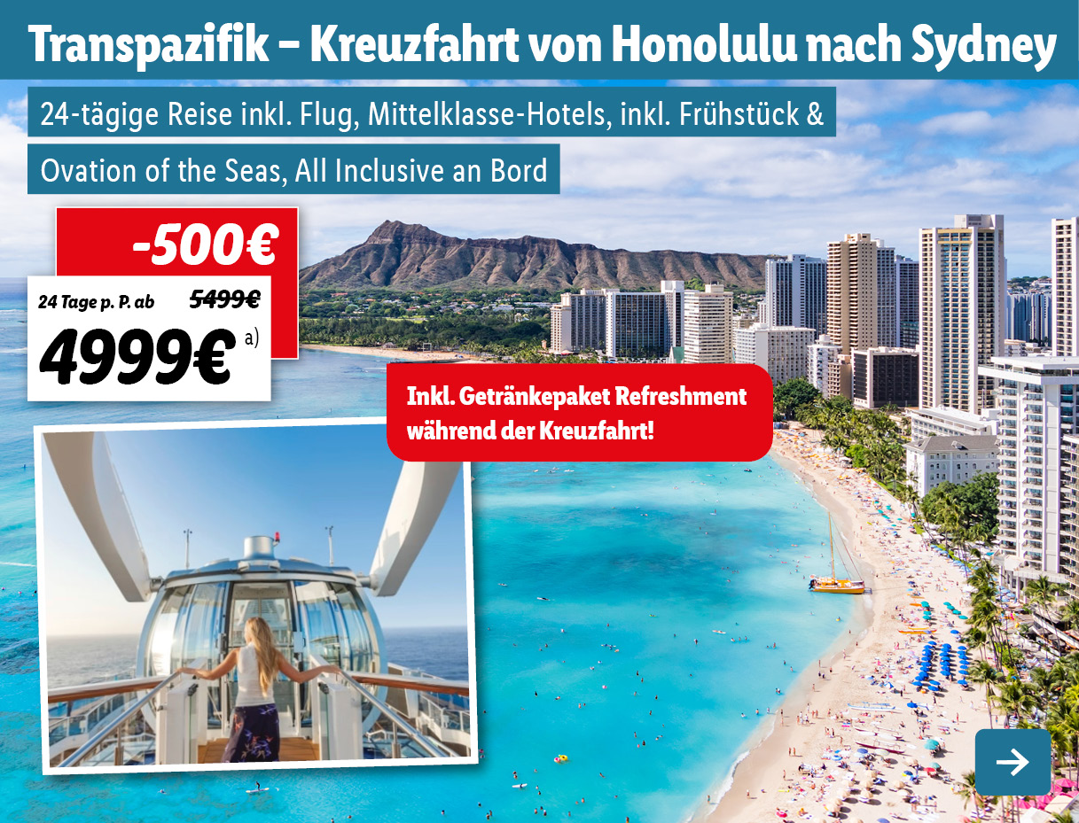 Transpazifik - Honolulu nach Sydney