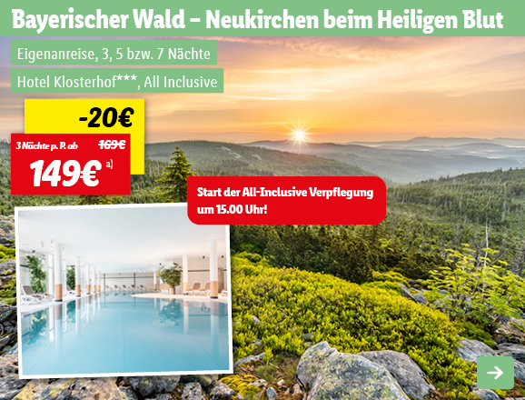 Bayerischer Wald, 3 Nächte p.P. ab 149€
