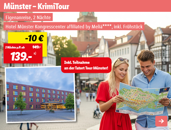 Münster - Krimitour, 2 Nächte p.P. ab 139€