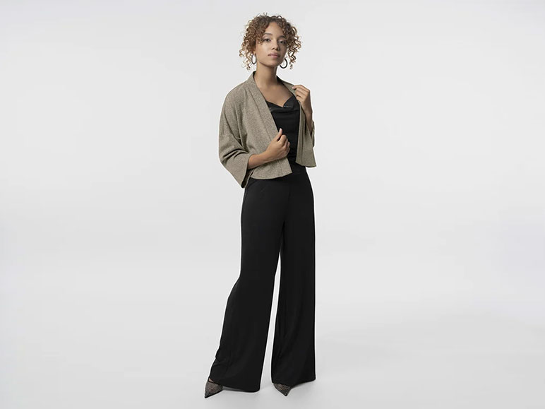 esmara® Damen Kimono mit edlem Glitzereffekt