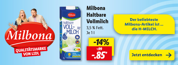Der beliebteste Milbona-Artikel ist ... die H-MILCH.