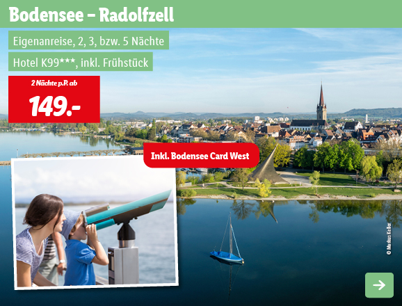Bodensee – Radolfzell, 2 Nächte p.P. ab 149€