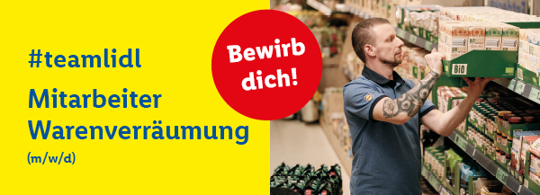 #teamlidl Miarbeiter Warenverräumung. Bewirb dich!