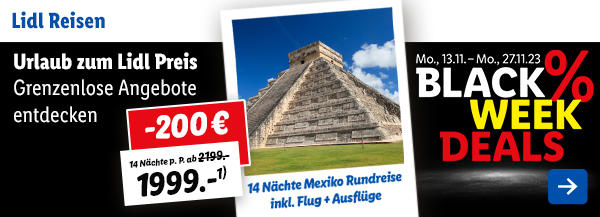 Lidl Reisen: Black Week Deals