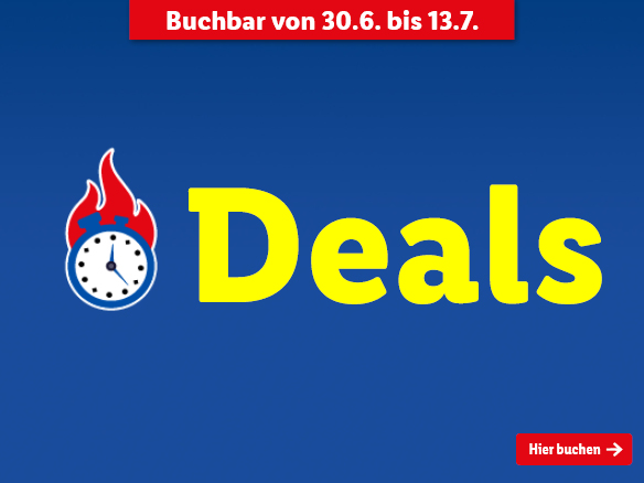 Lidl Reisen Deals. Buchbar vom 30.6. bis 13.7. Linkziel des Bildes ist die Buchungsseite der Deals.