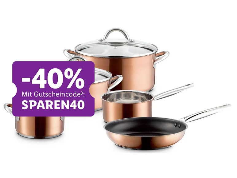 MÄSER Kochtopf-Set Asterion Edelstahl 18/8; Kupfer; 8 teilig