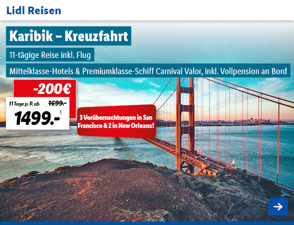 Lidl Reisen: Karibik-Kreuzfahrt
