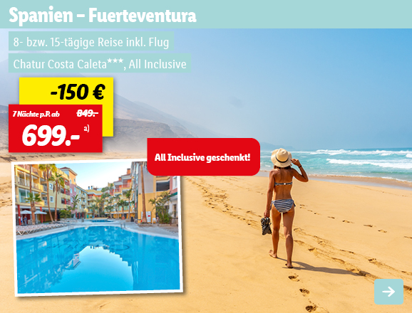 Spanien - Fuerteventura, 7 Nächte p.P. ab 699€