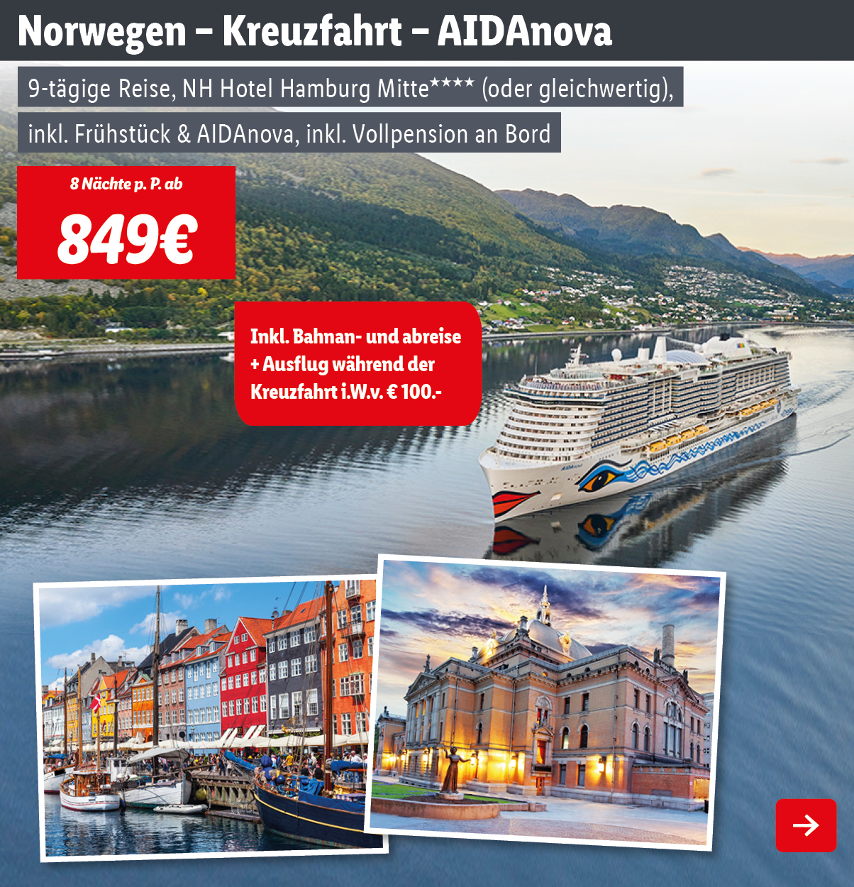 Norwegen - Kreuzfahrt - AIDAnova