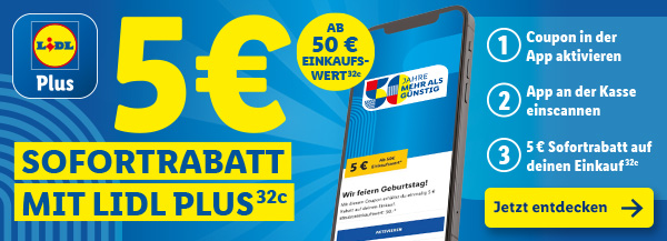 5 € Sofortrabatt mit Lidl Plus