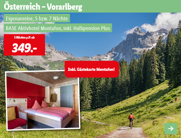 Österreich - Vorarlberg, 5 Nächte p.P. ab 349€