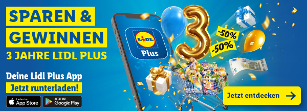 3 Jahre Lidl Plus – Sparen & gewinnen