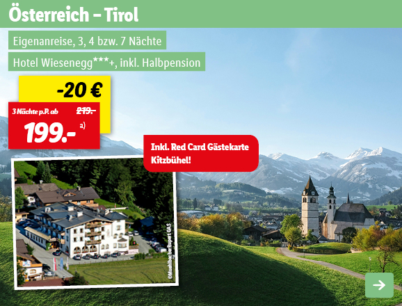 Österreich - Tirol, 3 Nächte p.P. ab 199€