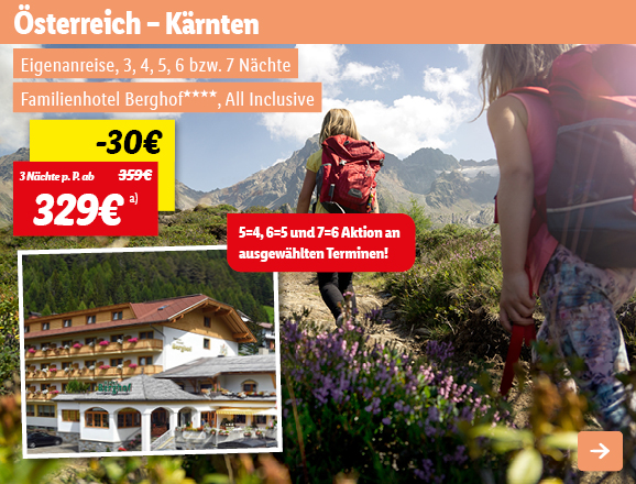 Österreich - Kärnten , 3 Nächte p.P. ab 329€