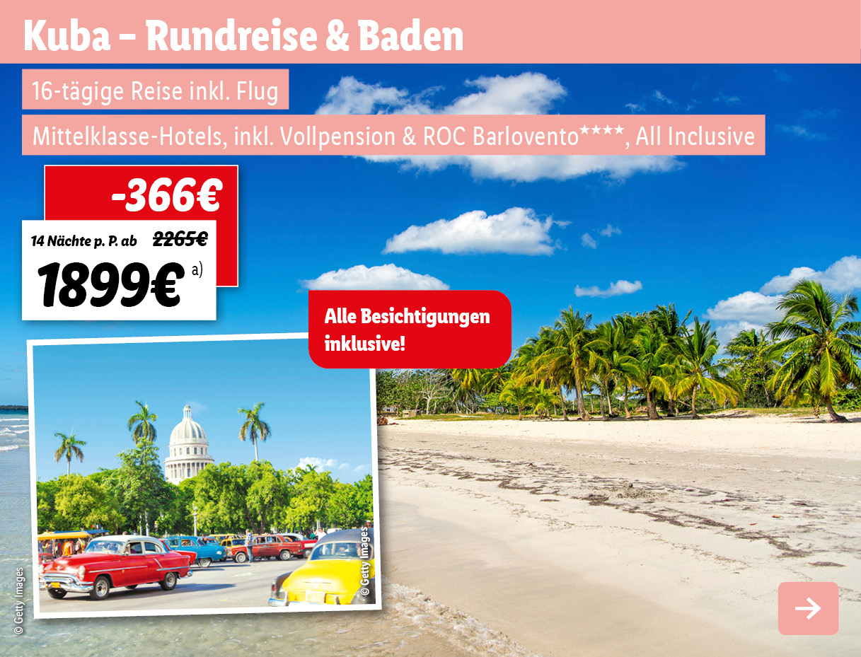 Kuba - Rundreise & Baden
