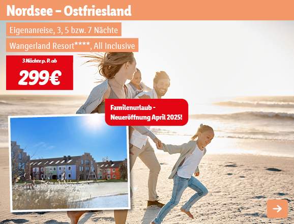 Nordsee – Ostfriesland, 3 Nächte p.P. ab 299€