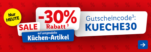 30% Rabatt auf Küchen-Artikel