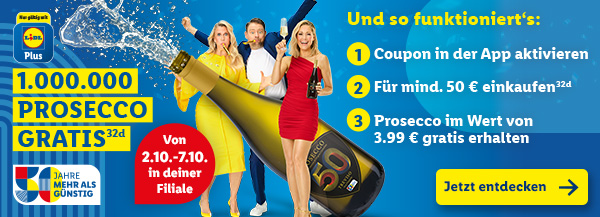Jetzt in deiner Filiale: 1.000.000 Prosecco gratis (32d)