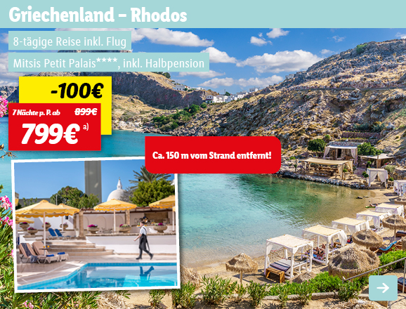 Griechenland – Rhodos, 7 Nächte p.P. ab 799€