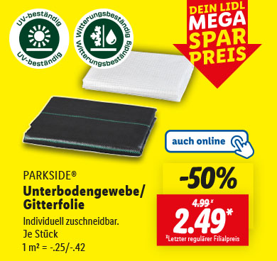 PARKSIDE® Unterboden­gewebe/ Gitterfolie