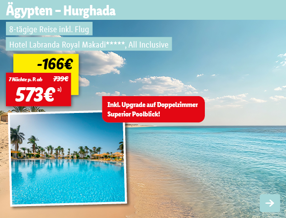 Ägypten – Hurghada, 7 Nächte p.P. ab 671€