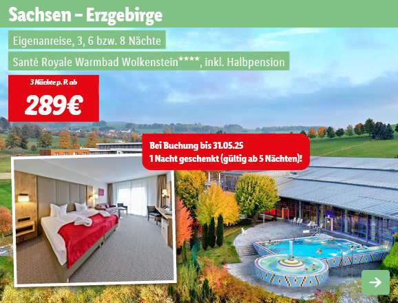 Sachsen, 3 Nächte p.P. ab 289€