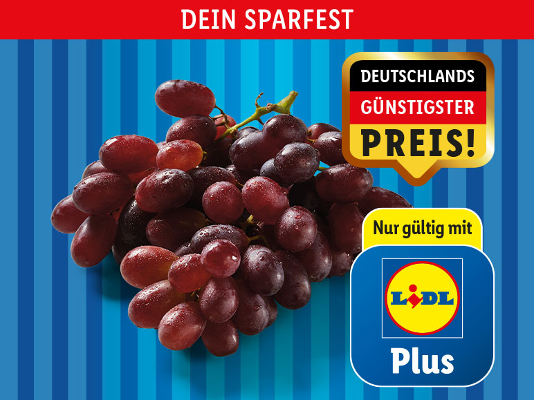 Dunkle, kernlose Trauben