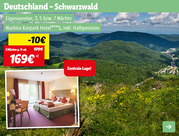 Deutschland – Schwarzwald, 3 Nächte p.P. ab 169€