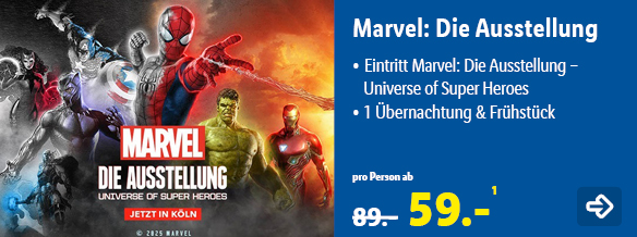 Marvel die Ausstellung, p.P. ab 59€