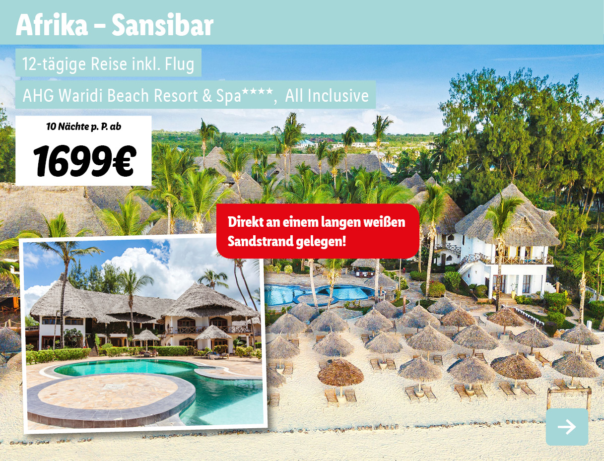 Afrika - Sansibar - 4* AHG Waridi Beach Resort & Spa