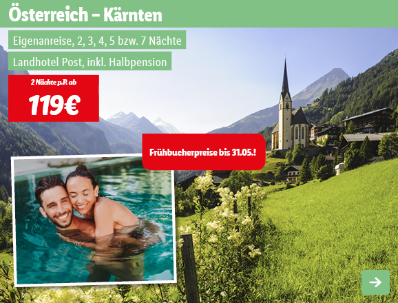 Österreich - Kärnten, 2 Nächte p.P. ab 119€