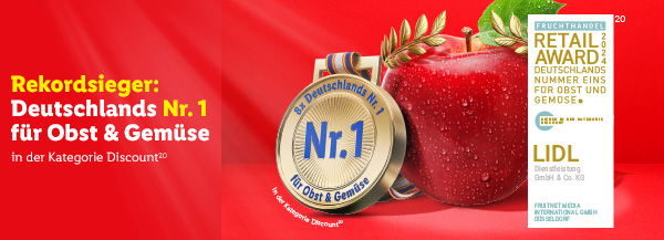 Rekordsieger: Deutschlands Nr. 1 für Obst & Gemüse in der Kategorie Discount²⁰
