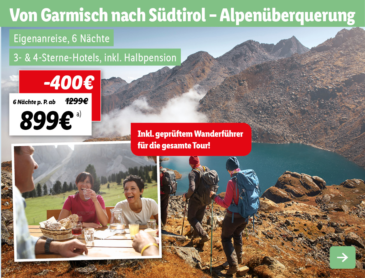 Alpenüberquerung - Von Garmisch nach Südtirol