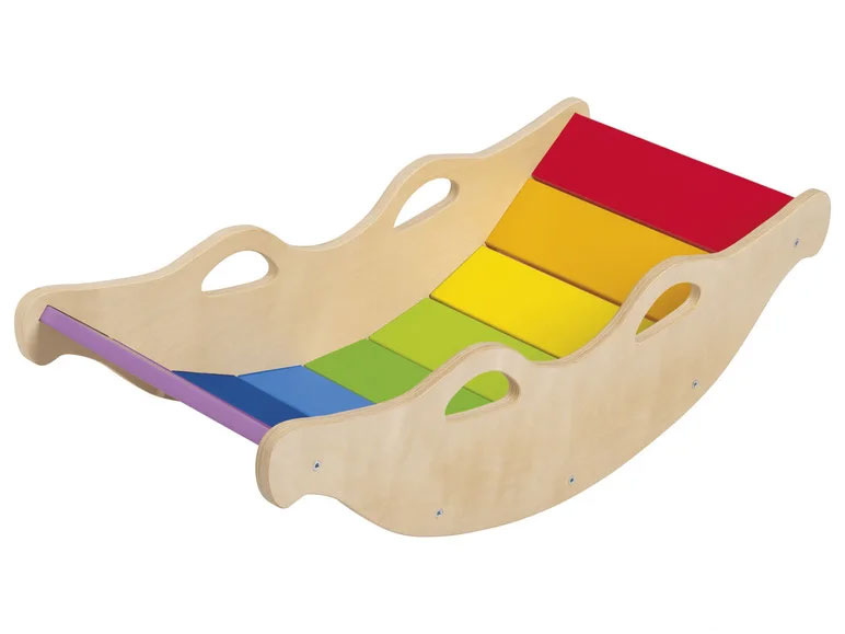 Playtive Holz Balancewippe, in Regenbogenfarben