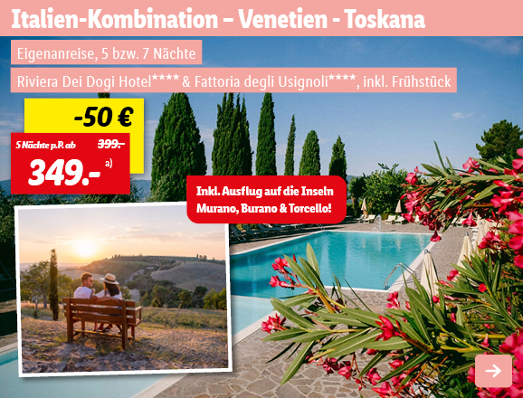 Italien-Kombination, 5 Nächte p.P. ab 349€