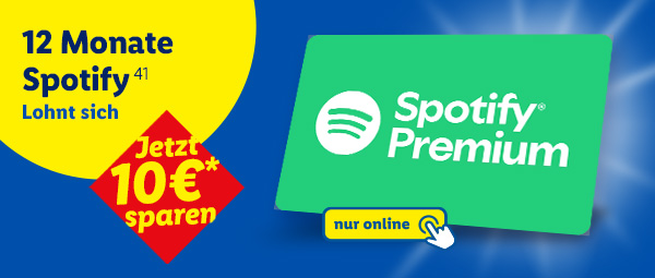 12 Monate Spotify ⁴¹ lohnt sich. Jetzt 10€* sparen