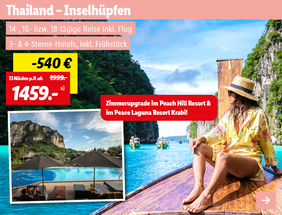 Thailand - Inselhüpfen im Paradies, 13 Nächte p.P. ab 1459€