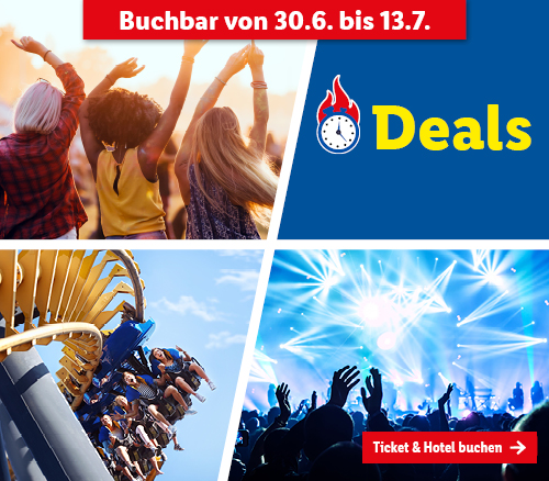 Deals für Festivals und Erlebnisparks buchbar von 30.6. bis 13.7. Ticket und Hotel buchen.
