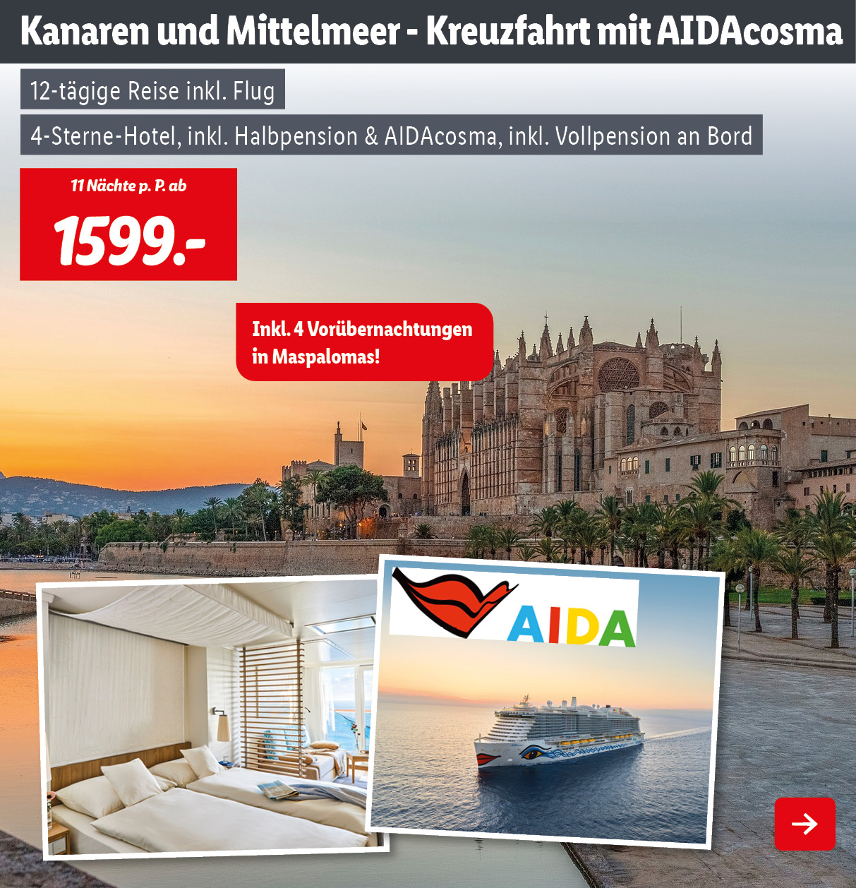 Kanaren und Mittelmeer Kreuzfahrt mit AIDAcosma