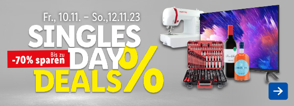 Fr., 10.11.–So., 12.11.: Singles Day Deals – Bis zu -70% sparen