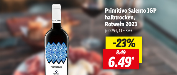 Primitivo Salento IGP halbtrocken, Rotwein 2023